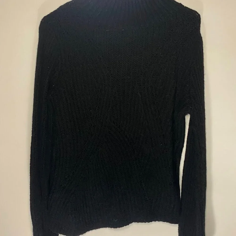 Lucky Brand Black Mock Neck Wool Blend Sweater